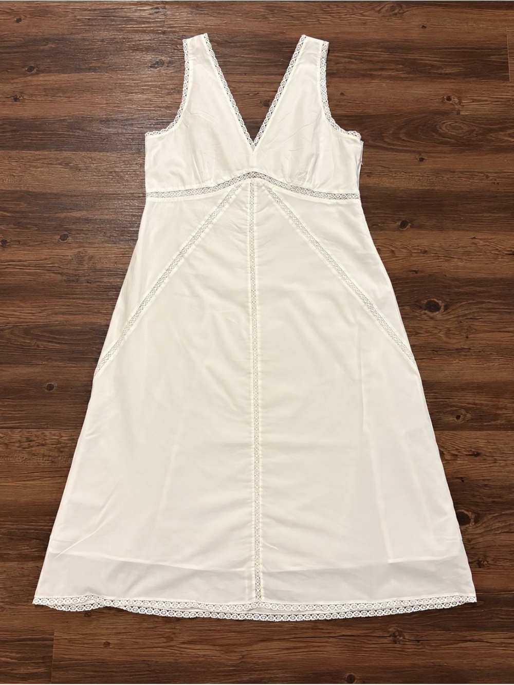 Universal Thread Cream V-Neck Maxi Dress with Lace Trim